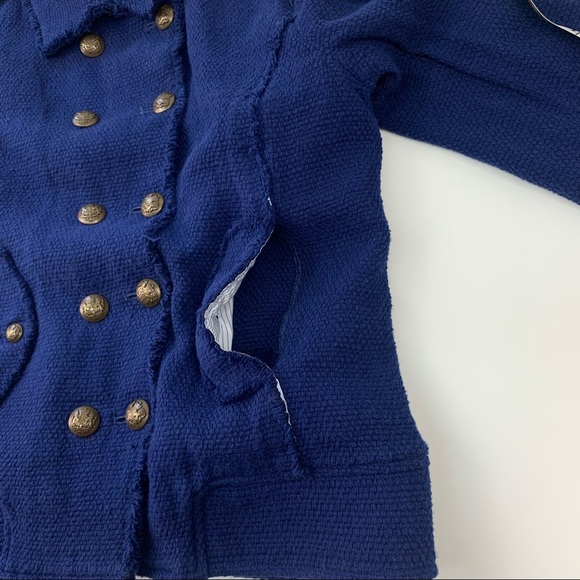 Joie Tweed Jacket Gold Tone Buttons Military Small - Picture 7 of 14